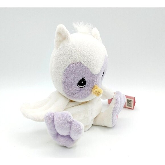 Precious Moments Tender Tails “Hoot the Owl” Plush White Purple 9" Enesco - Picture 2 of 5